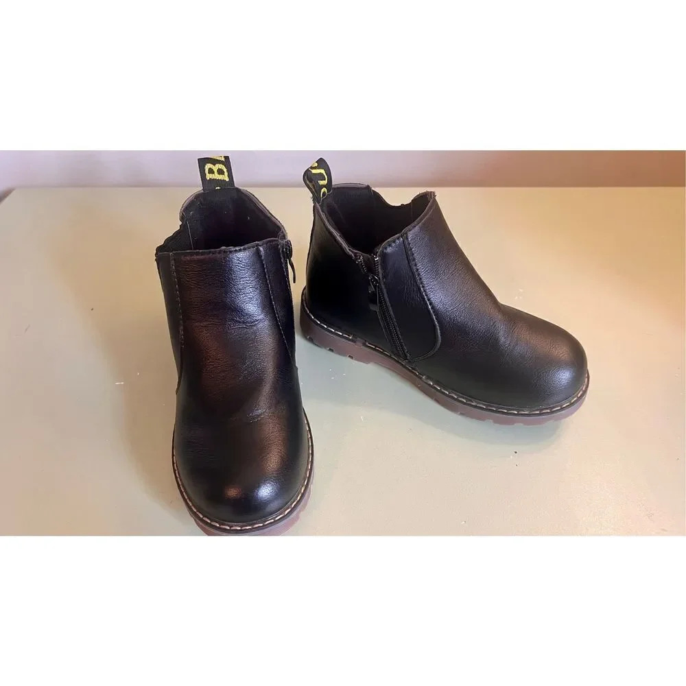 Autumn and winter‎ short Boys Black boots size eu 33 and us 1.5 year size zipper